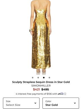 simon miller gold dress strapless | Dresses | Simon Miller Sangria